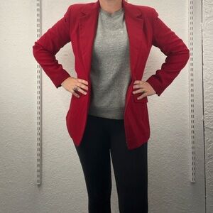 Imperfect vintage wool blazer 1980s Talbots size 10 100% wool blazer cherry red